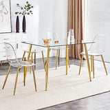 Baysitone Clear Dining Chairs Set of 8, Modern Kitchen Chairs with Transparent Seat