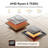 GEEKOM A5 Pro Premium Mini PC,AMD Ryzen5 7530U|16GB RAM(up to 96GB)+1TB SSD