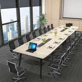 Loomie 8FT Conference Table, 94.49" L x 47.24" W x 29.53" H Meeting Seminar Table with Grommet, Large Boat Shaped Computer Desk, Boardroom Desk for Office Meeting
