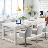 Modern Computer Desk, 78.7 x 39.4 inch X Large Executive Office Desk Computer Table Study Writing Desk Workstation for Home Office, White