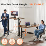 Height Adjustable Computer Desk, 27.6" Deep Desktop