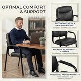 Office Reception Guest Chair Set of 6, Waiting Room Chair, Desk Chair No Wheels