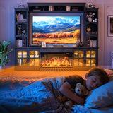 OneBlis 98" Wall Unit TV Stand with 36" Electric Fireplace