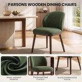 Mid-Century Modern Dining Chairs Set of 4, Upholstered Kitchen Chairs with Solid Wood Legs & Built-in Handle