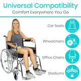 Vive Wheelchair Cushion - Gel Seat Pad for Coccyx, Orthopedic Back Support, Sciatica & Tailbone Pain Relief - Waterproof Cover