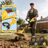 Cordless Tiller Cultivator for DEWALT 20V MAX Battery (Tool Only), 310RPM Electric Rototiller Garden Tool with 40 Steel Tines, 9.1In Tilling Width & 6.3In Depth Tiller