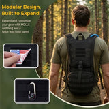 Blue Quartz Hydration Backpack with 3L Water Bladder,Tactical Molle Pack with Phone Pocket for Man, Military Hiking Backpack for Running,Biking,Climbing