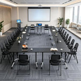 Modern Folding Conference Table with Wheels - Flip Top Mobile Conference Table