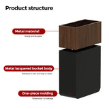 LEASYLIFE 2.1gallon Rectangle Bathroom Trash Can, Walnut Trash Can