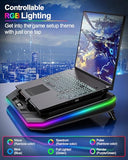 PRO Gaming Laptop Cooling Pad, RGB Laptop Cooler Stand with Powerful Turbofan (3500 RPM), Height Adjustable Laptop Fan Cooling Pad