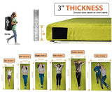 Gaialoop 3 Inch Memory Foam Camping Mattress, Dual Layer Thick Sleeping Camp Pad for Car Tent Cot, Roll-Up Portable Glamping Floor Bed for Guests Sleepover[Cot: 72 * 24 * 3"]