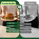 Yarmchahk Disposable Paper Plates, 6 inch Heavy Duty Paper Plate, Soak and Cut Proof, Natural Biodegradable Bagasse Plates for Microwave, Dinner, Party, Picnic,125 Pack