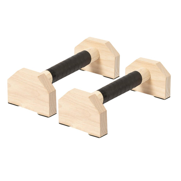 Trlakepreble Wooden Parallettes Push Up Bars, Anti-Slip Push-Up Handles, Mini Handle Pumps, Dip Station Dip Bar, Handstand Bars for Calisthenics and Fitness（log） Trlakepreble
