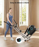 Dripex Elliptical Exercise Machine, Hyper-Quiet Magnetic Elliptical Machine for Home, 8-Level Resistance Elliptical Training Machines with 6KG Flywheel, Pulse Sensor & LCD Monitor (Blue)