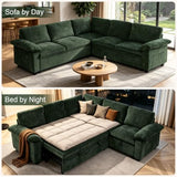 85 Inch Modular Sectional Sleeper Sofa with Pull Out Bed,L Shaped 5 Seat Sectional Couch with Storage