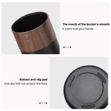 LEASYLIFE 3.1Gal Modern Walnut Trash Can,Open-Top Bathroom Trash Bin