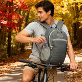 MIVENTO Hiking Backpack Waterproof Nylon Material, Breathable Back Pad Design, Separate Laptop Compartment for Outdoor Camping Travel (Gray)
