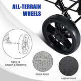 Grocery Shopping Cart, Foldable Heavy Duty Utility Cart w/Large Wheels for Easy Installation and Removal