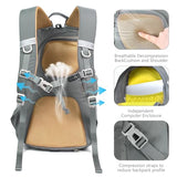 MIVENTO Hiking Backpack Waterproof Nylon Material, Breathable Back Pad Design, Separate Laptop Compartment for Outdoor Camping Travel (Gray)