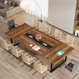 Tribesigns 8FT Conference Table, 94.49 L x 47.24 W x 29.53 H Inches Large Meeting Podcast Table for 10 People, Business Style Wooden Training Table