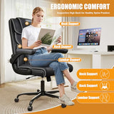Executive Office Chair with Flip-up Armrests,Ergonomic Computer Desk Chairs,Mid-Tall Back Leather Office Chair 400 Lbs
