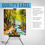 High Aluminum Single Mast Artists Studio Easel Stand for Sign and Floor Display - Heavy Duty Adjustable Extra Large