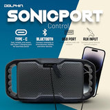 Dolphin S100 Bluetooth Speaker – EX-BASS, 20-Hour Battery, Rugged Portable Design, IPX5 Waterproof Outdoor Speaker for Job Sites, Camping, Fitness, Beach, Travel