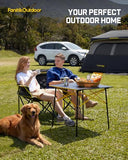 FanttikOutdoor Zeta L11 Duo Pro Double Camping Chair, 2 Person Portable Folding Couch, High Strength Loveseat with Cup Holder & Carry Bag for Travel, Games, BBQ, Backyard, Support up to 600 lbs, Black