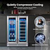 Yeego 24 Inch Wine and Beverage Cooler with 60 Cans and 20 Bottles