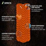 KLYMIT Static V Lightweight Inflatable Sleeping Pad | Comfortable, Lightweight, Easy to Inflate Portable Air Bed Mattress for Camping, Backpacking and Hiking — Orange