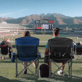 Overmont Oversized Folding Camping Chair - 450lbs Support with Padded Cushion Cooler Pockets - Heavy Duty Collapsible Chairs for Sports Garden Beach Fishing