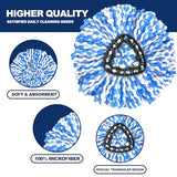 3 Pack Spin Mop Replacement Head Compatible with RinseClean 2-Tank System