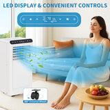 GlowSol 8,000 BTU 3-in-1 Portable Air Conditioner: Cools, Fan & Dehumidifies Up to 350 Sq.Ft - Remote, 24H Timer for Home/Office