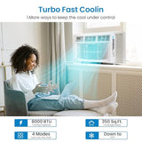 MilleLoom Smart 8000 BTU Window Air Conditioner with WiFi, Remote & App Control, Timer Function & Easy Install Kit for Rooms up to 450 Square Feet, 115V/60Hz, White