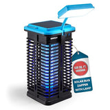 Flowtron Solar Bug Zapper | Portable Electric Insect Killer with UV Light & LED Lamp | USB-C and Solar Charging for 4000 mAh Battery | 530 Sq Ft Coverage from Gnats, Flies for Patio, Yard, Camping