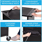 AV Cart | Computer Cart with Pegboard Siding & 12 Hooks for Customizable Storage