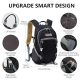 MIVENTO Hiking Backpack Waterproof Nylon Material, Breathable Back Pad Design, Separate Laptop Compartment for Outdoor Camping Travel (Black)