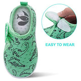 JOINFREE Boys Girls Water Shoes Lightweight Walking Athletic Slip on Sneakers for Kids Green Dinosaur 2-2.5 Years Toddler