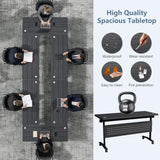 47.2in Folding Conference Table, Modular Meeting Table with Wheels 2Pack
