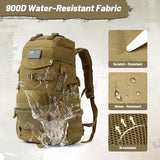 AUMENTAR 50L Tactical Backpack for Men and Women, Water-Resistant Molle Rucksack, Large Military Assault Pack for Hiking, Hunting, Camping, Gym & Outdoor Survival Khaki