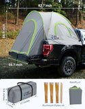 JOYTUTUS Pickup Truck Tent 5ft 2.0, Waterproof PU2000mm Double Layer for 2 Person, Portable Truck Bed Tent with Rainfly, Green, Aluminum Pole