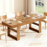 Extendable Dining Table 70.9” to 86.6” for 8-10 Person, Modern Expandable Table with U-Shaped Wooden Legs