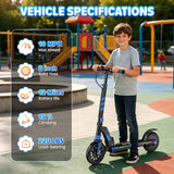 Aolorozo Electric Scooter for Kids, 250W Motor, Up to 10 MPH & 12 Miles, 8" Solid Tires, Foldable Kick Scooter with Dual Brakes System & Front Suspension, 4-Level Height Adjustable, UL2272 Certified