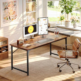 PRAISUN 55 Inch Computer Desk, Home Office Desk with Spacious Desktop