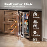 Ca'Lefort 15" Beverage Refrigerator - 100 Cans Beverage Cooler Glass Door