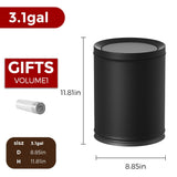 LEASYLIFE 12L/3GAL Black Bathroom Trash Can with Lid,Swing Lid Trash can for Bedroom, Modern Trash Can for Bathroom,Bedroom,Living Room,Office,Laundry,Hotel,Bank