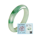 Certified Natural Green Jade Bangle Bracelet for Women Wealth Good Luck