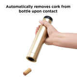 Rabbit Electric Wine Opener, Automatic Corkscrew with Built-In Foil Cutter, Removes Cork in Seconds, Gold
