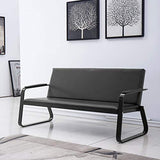 wonline Waiting Room Chair with Armrest PU Leather Office Furniture Bench