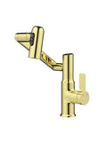 Lefton Rotatable Bathroom Faucet with Temperature Display in Fahrenheit (Batteries-Free), 3 Water Outlet Modes, Polished Gold, BF2204-5